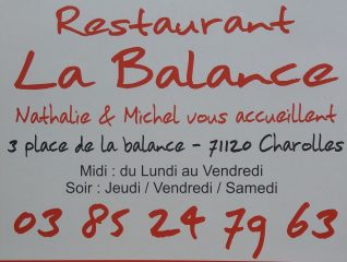 Restaurant "la Balance" à Charolles.